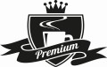 Logo Premium Coffee – elegancki emblemat z filiżanką kawy i koroną