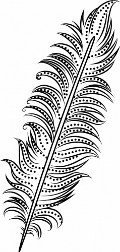Naklejka ścienna pióro tribal z kropkowanym ornamentem
