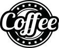 Naklejka ścienna z napisem Coffee – nowoczesna ozdoba do kuchni i kawiarni