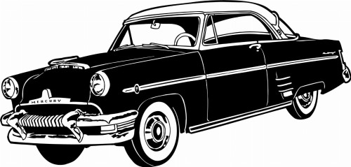 Naklejka ścienna klasyczny samochód – ozdoba retro dla fana motoryzacji