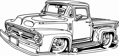 Naklejka ścienna pickup retro – ozdoba vintage dla miłośnika aut