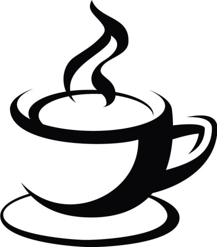 Naklejka ścienna z filiżanką i unoszącą się parą