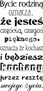 #Naklejka na ścianę z napisem o rodzinie 99