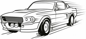 Naklejka ścienna auto Mustang 45