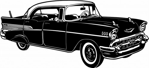 Naklejka ścienna klasyczny samochód – ozdoba retro dla fana motoryzacji