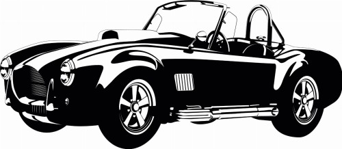 Naklejka ścienna roadster – sportowy klasyk retro w pełnym blasku