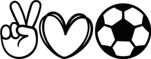 #Naklejka na samochód PEACE, LOVE, FOOTBALL 122