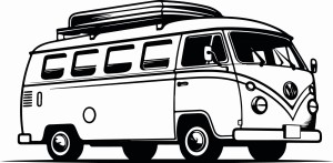 Naklejka ścienna retro bus 133