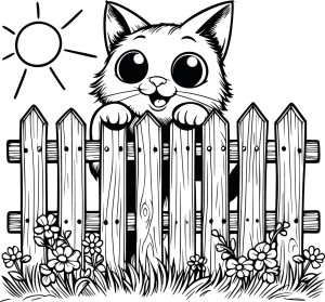 #Naklejka ścienna dla dzieci kotek 163