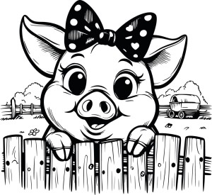 #Naklejka ścienna dla dzieci świnka 169