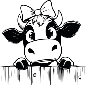 #Naklejka ścienna dla dzieci krówka 173