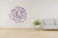 Elegancki salon z naklejką ścienną z kwiatem piwonii