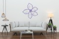 Salon z dekoracją ścienną kwiat jaśmin minimalistyczny wzór