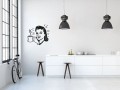 Ozdoba na ścianę kawa retro – motyw pin-up z filiżanką