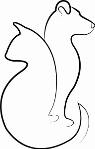 #Naklejka ścienna Kot i pies 11