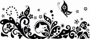 #Naklejka na ścianę Ornament z Motylami 82