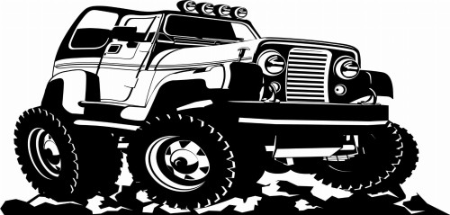 Naklejka ścienna jeep offroad – ozdoba ścienna z motywem terenowego auta