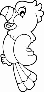 #Naklejka na ścianę dla dzieci Papuga 34