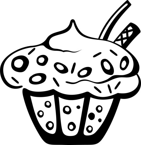 Naklejka ścienna z motywem babeczki z kremem – ozdoba do kuchni