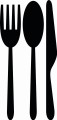 Naklejka ścienna sztućce – widelec, łyżka i nóż jako dekoracja kuchni