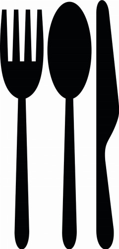 Naklejka ścienna sztućce – widelec, łyżka i nóż jako dekoracja kuchni