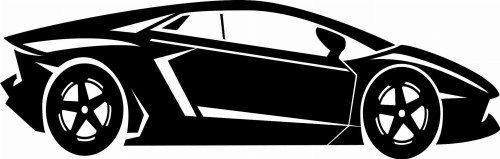 Naklejka ścienna z nowoczesnym samochodem sportowym w stylu supercar