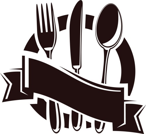 Naklejka ścienna z motywem sztućców do kuchni, restauracji i kawiarni