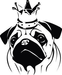 #Naklejka na ścianę Mops 82