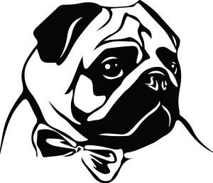 #Naklejka ścienna Mops 81