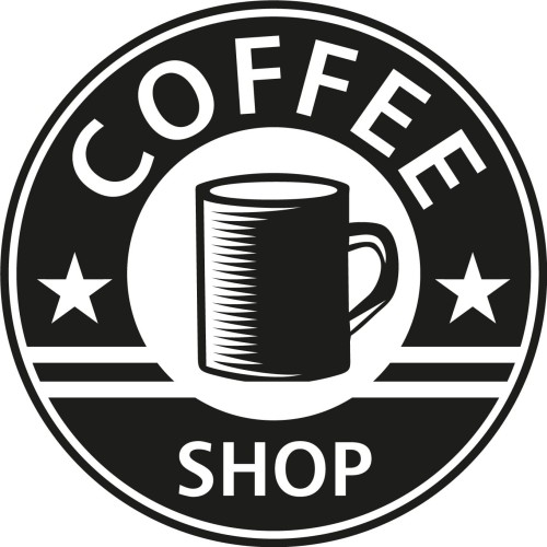 Naklejka ścienna Coffee Shop – logo kawa do dekoracji wnętrz