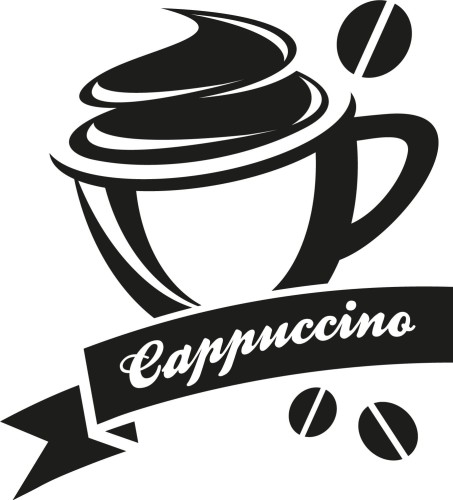 Naklejka ścienna z napisem Cappuccino