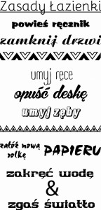 #Napis na ścianę do łazienki 110