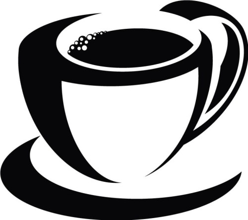 Naklejka ścienna z filiżanką kawy i spodeczkiem