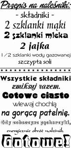 #Napis na ścianę z przepisem na naleśniki 101