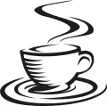 Naklejka ścienna z filiżanką kawy – minimalistyczny motyw cafe