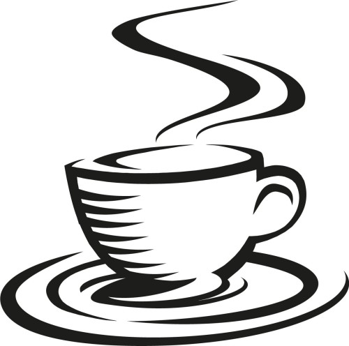 Naklejka ścienna z filiżanką kawy – minimalistyczny motyw cafe