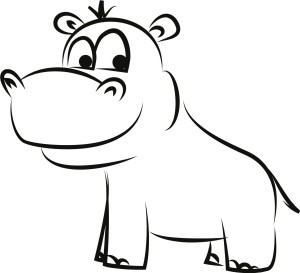 #Naklejka na ścianę dla dzieci Hipopotam 16