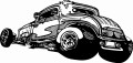 Naklejka ścienna hot rod – dynamiczna dekoracja retro dla miłośnika aut