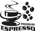Naklejka ścienna Premium Espresso – motyw filiżanki i ziaren kawy