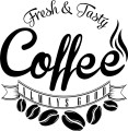 Naklejka ścienna z napisem Fresh &amp; Tasty Coffee Always Good